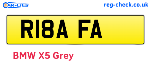 R18AFA are the vehicle registration plates.