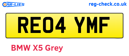 RE04YMF are the vehicle registration plates.