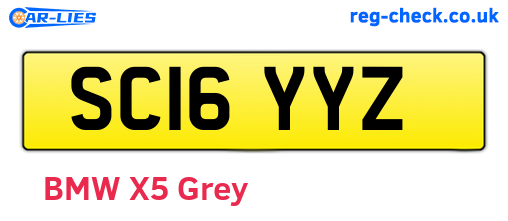 SC16YYZ are the vehicle registration plates.