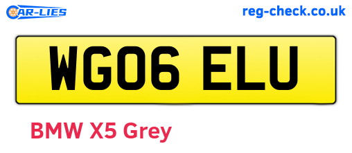 WG06ELU are the vehicle registration plates.