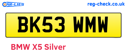 BK53WMW are the vehicle registration plates.