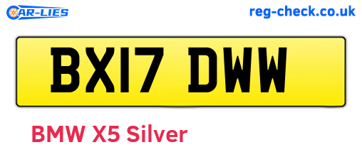 BX17DWW are the vehicle registration plates.