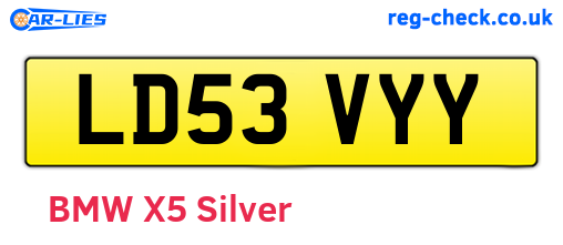 LD53VYY are the vehicle registration plates.