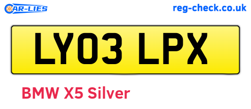 LY03LPX are the vehicle registration plates.