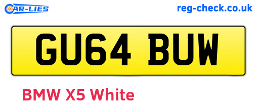 GU64BUW are the vehicle registration plates.
