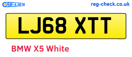 LJ68XTT are the vehicle registration plates.