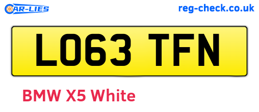 LO63TFN are the vehicle registration plates.