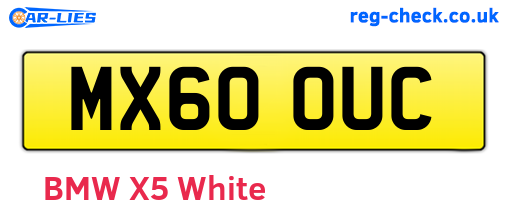 MX60OUC are the vehicle registration plates.