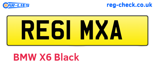 RE61MXA are the vehicle registration plates.
