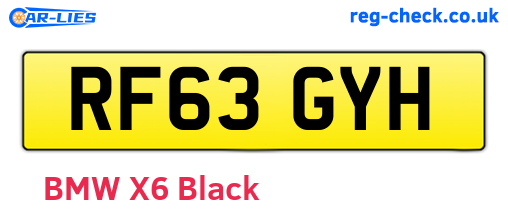 RF63GYH are the vehicle registration plates.