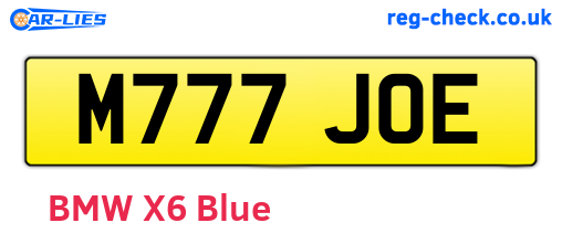 M777JOE are the vehicle registration plates.