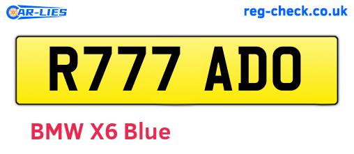 R777ADO are the vehicle registration plates.
