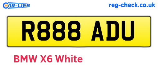 R888ADU are the vehicle registration plates.