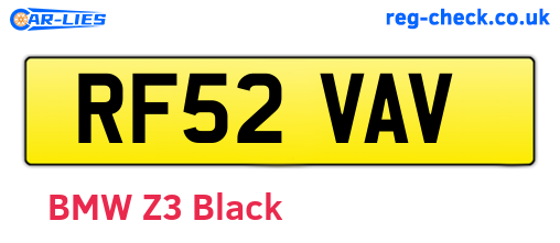 RF52VAV are the vehicle registration plates.