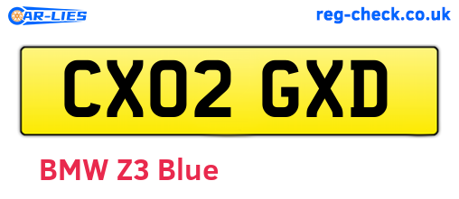CX02GXD are the vehicle registration plates.