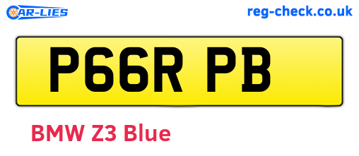 P66RPB are the vehicle registration plates.