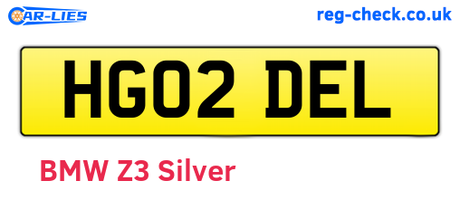 HG02DEL are the vehicle registration plates.