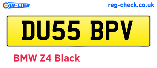 DU55BPV are the vehicle registration plates.