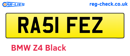 RA51FEZ are the vehicle registration plates.