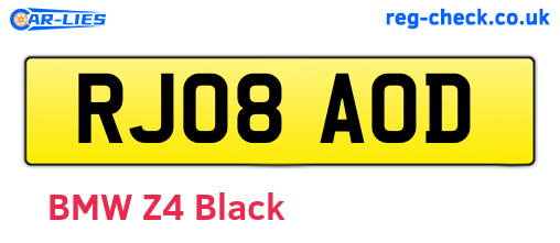 RJ08AOD are the vehicle registration plates.
