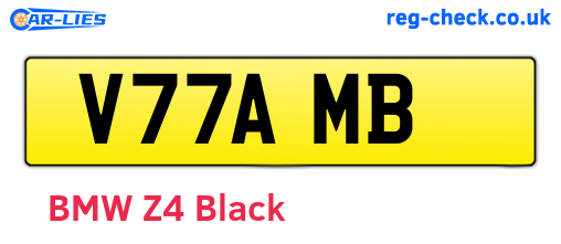 V77AMB are the vehicle registration plates.