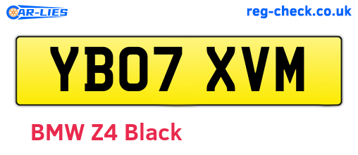 YB07XVM are the vehicle registration plates.