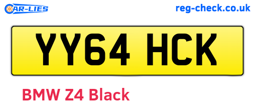 YY64HCK are the vehicle registration plates.