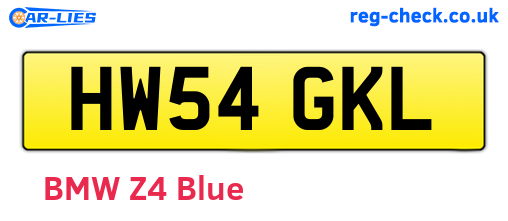 HW54GKL are the vehicle registration plates.