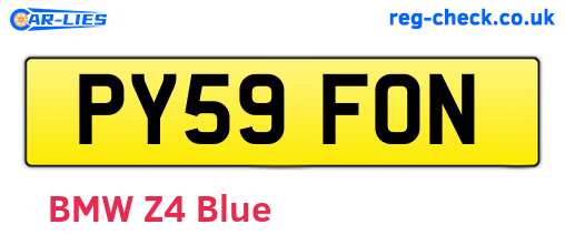 PY59FON are the vehicle registration plates.