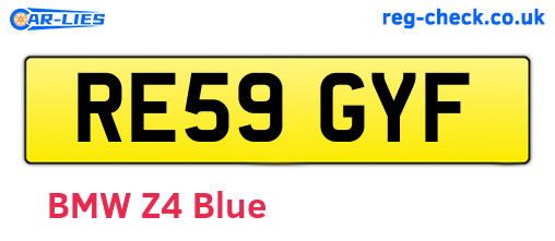 RE59GYF are the vehicle registration plates.