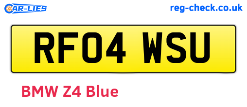 RF04WSU are the vehicle registration plates.