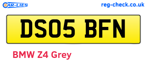 DS05BFN are the vehicle registration plates.