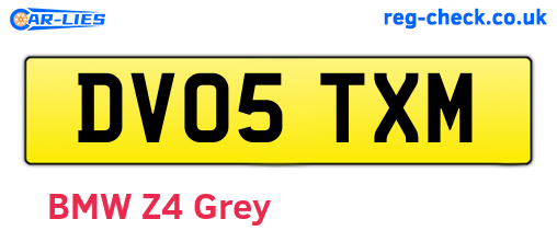 DV05TXM are the vehicle registration plates.