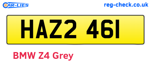 HAZ2461 are the vehicle registration plates.