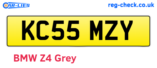 KC55MZY are the vehicle registration plates.
