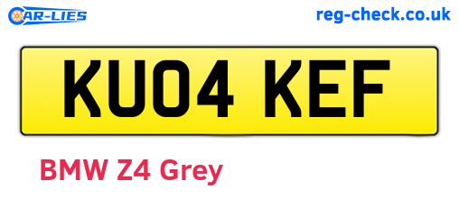 KU04KEF are the vehicle registration plates.