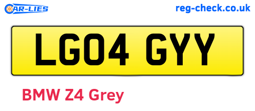 LG04GYY are the vehicle registration plates.