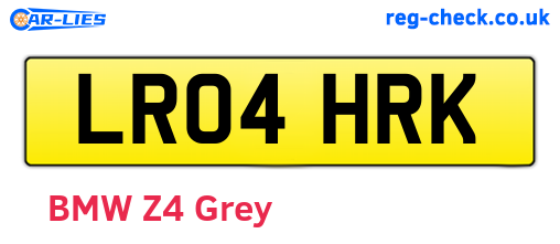 LR04HRK are the vehicle registration plates.