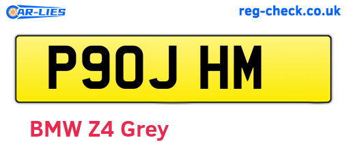 P90JHM are the vehicle registration plates.