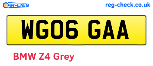 WG06GAA are the vehicle registration plates.