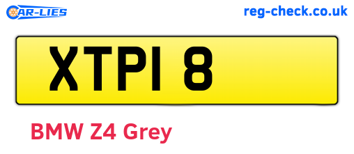 XTP18 are the vehicle registration plates.