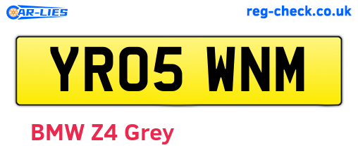 YR05WNM are the vehicle registration plates.