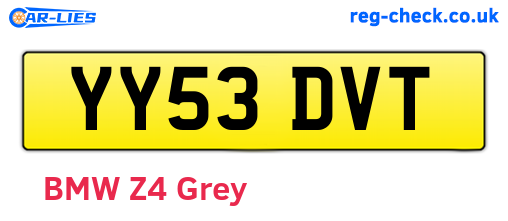 YY53DVT are the vehicle registration plates.