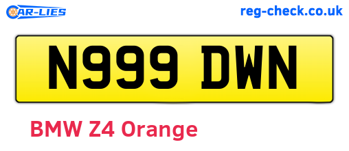 N999DWN are the vehicle registration plates.