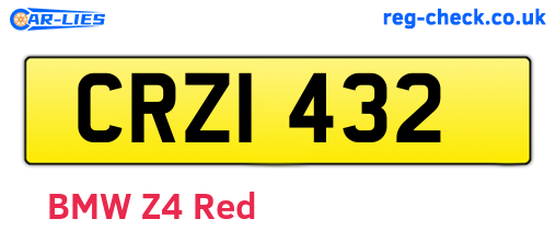 CRZ1432 are the vehicle registration plates.