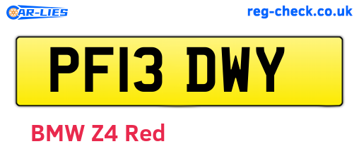 PF13DWY are the vehicle registration plates.