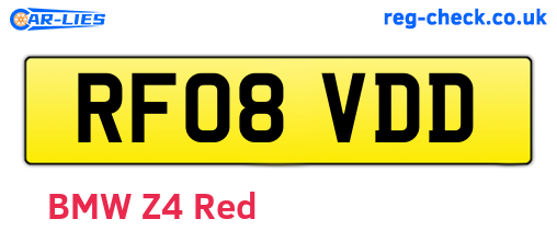 RF08VDD are the vehicle registration plates.