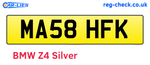 MA58HFK are the vehicle registration plates.