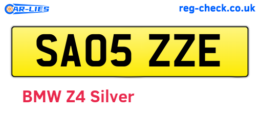 SA05ZZE are the vehicle registration plates.