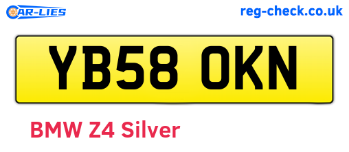 YB58OKN are the vehicle registration plates.